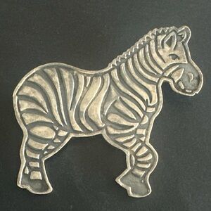 🔥🔥Vintage Signed EFS Mexico .925 Tested Sterling Silver Zebra Brooch/Pin🔥🔥